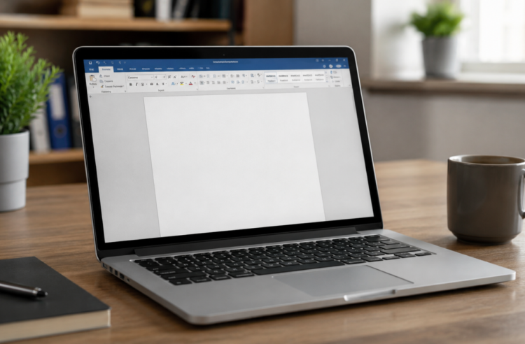 Como fazer ¾ ½ ⅓ e ¼ no teclado do computador Notebook com documento aberto no Microsoft Word sobre mesa de trabalho, ilustrando a inserção de frações e símbolos matemáticos no Word.